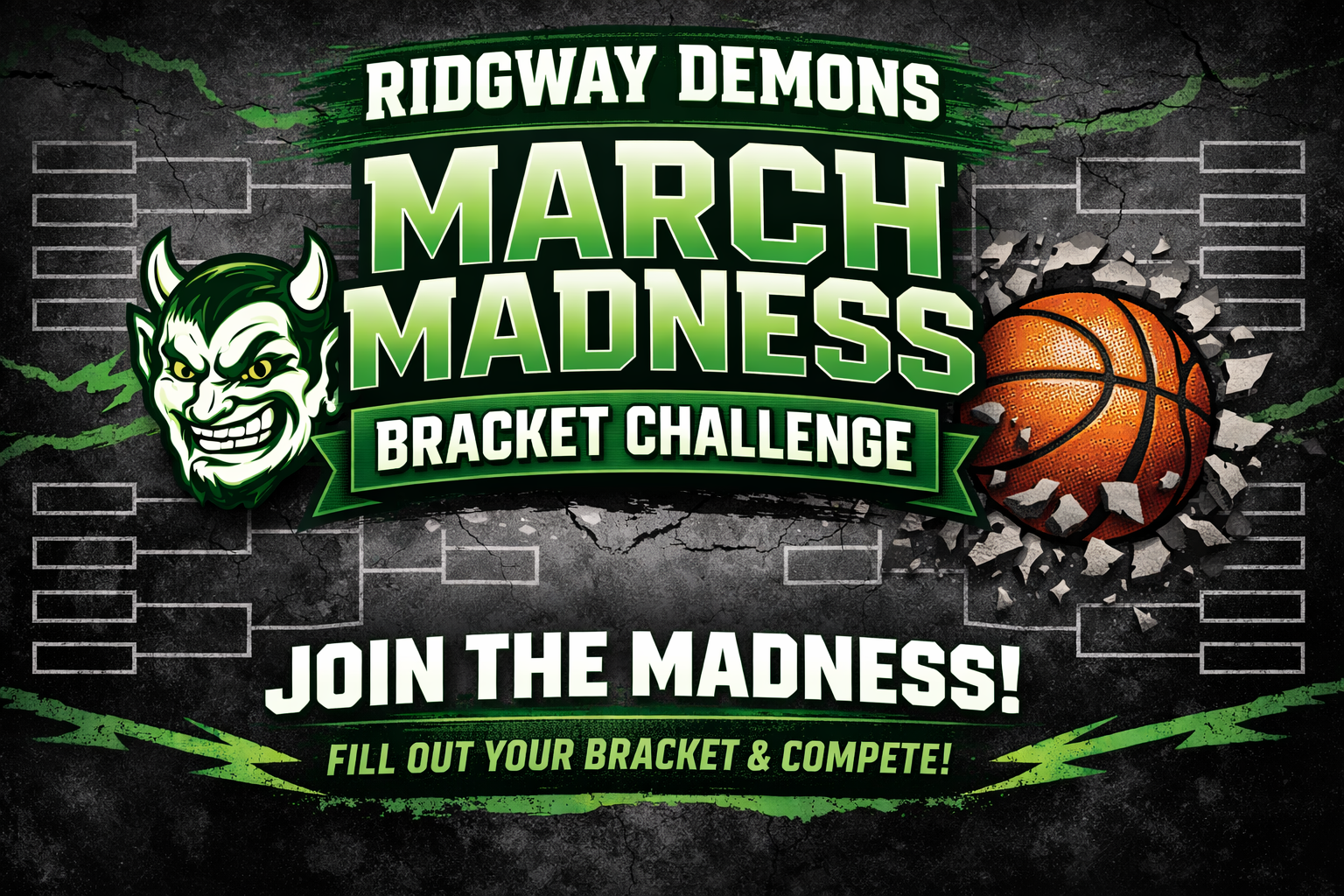 Ridgway Demons March Madness Bracket Challenge graphic